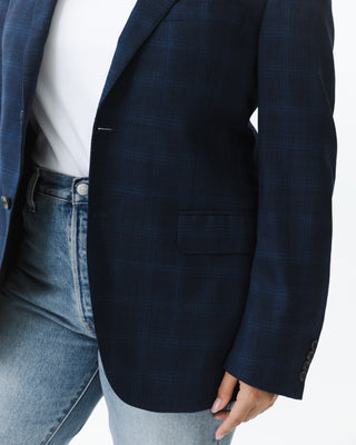 Tailored Blue Plaid Blazer