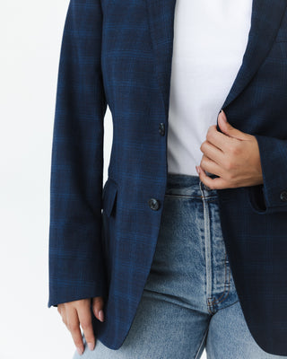 Tailored Blue Plaid Blazer