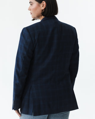 Tailored Blue Plaid Blazer