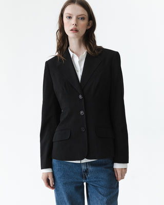 Dark Gray Fitted Minimalist Blazer