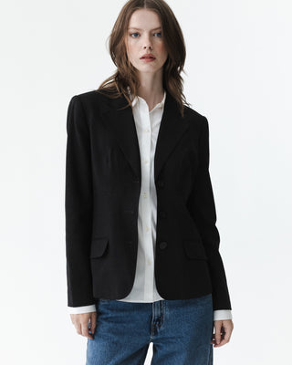 Dark Gray Fitted Minimalist Blazer