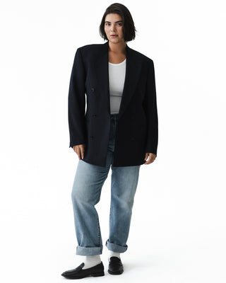 Vintage Double-breasted Navy Blazer