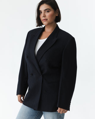 Vintage Double-breasted Navy Blazer