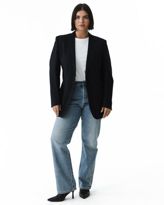 Vintage Dark Navy Pinstripe Blazer