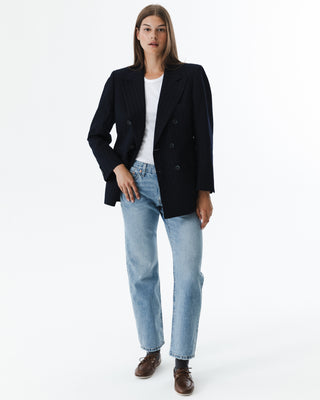 Vintage Custom Dotted Navy Pinstripe Blazer