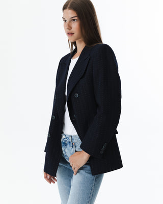 Vintage Custom Dotted Navy Pinstripe Blazer