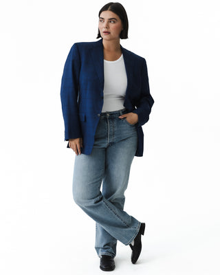 Classic Blue Plaid Blazer