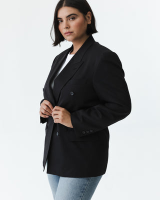 Dark Gray Double Breasted Blazer