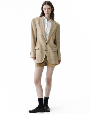 Vintage Beige Plaid Blazer