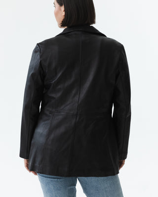 Vintage Genuine Leather Blazer Black