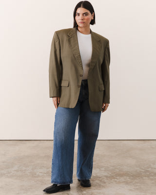 Taupe-Green Plaid Blazer