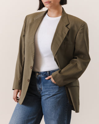 Taupe-Green Plaid Blazer
