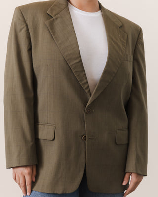 Taupe-Green Plaid Blazer