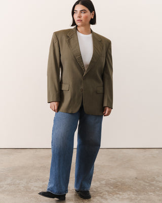 Taupe-Green Plaid Blazer