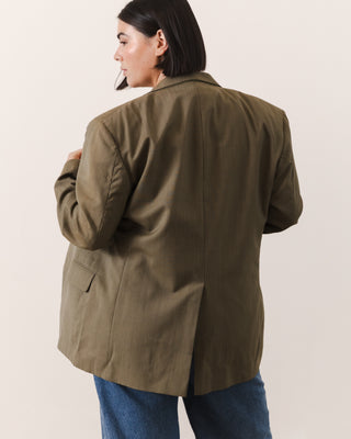Taupe-Green Plaid Blazer
