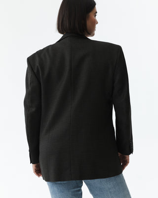 Vintage Houndstooth Blazer in Black Gray