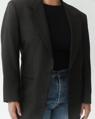 Vintage Houndstooth Blazer in Black Gray