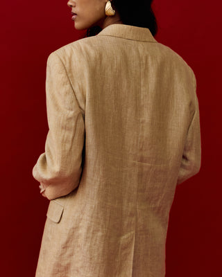 Classic Linen Blazer in Tan
