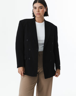 Vintage Double-Breasted Blazer Black