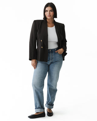 Feminine Blazer with Gold Buttons