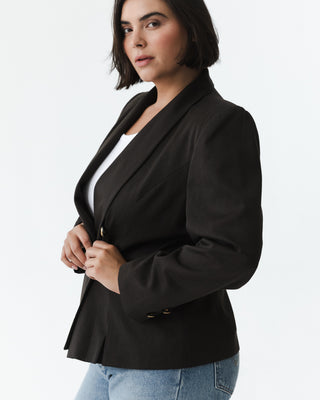 Feminine Blazer with Gold Buttons