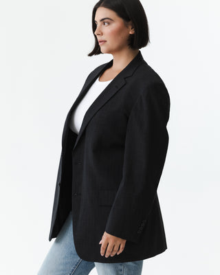 Vintage Dark Gray Pinstripe Blazer