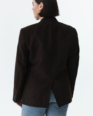 Dark Brown Vintage Faux Suede Blazer