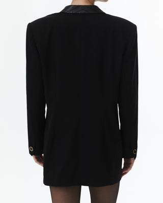 Black Vintage Blazer with Gold Buttons