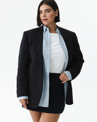 Vintage Black Pinstripe Blazer