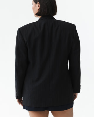 Vintage Black Pinstripe Blazer