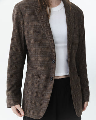 Soft Feel Brown Plaid Blazer