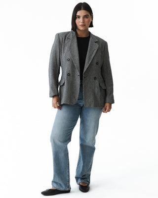 Black & White Micro-plaid Blazer