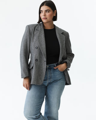 Black & White Micro-plaid Blazer