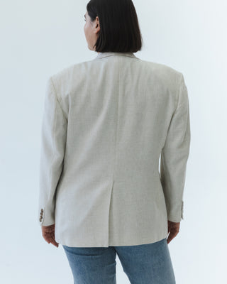Linen Blend Blazer in Light Beige