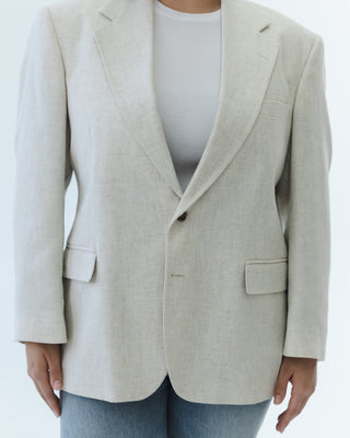 Linen Blend Blazer in Light Beige