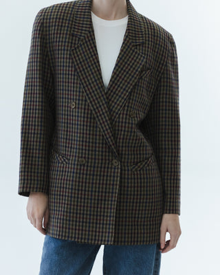 Relaxed Plaid Blazer in Multi Color