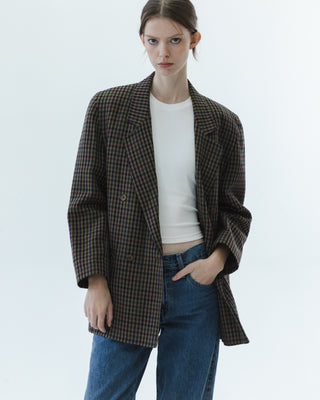 Relaxed Plaid Blazer in Multi Color