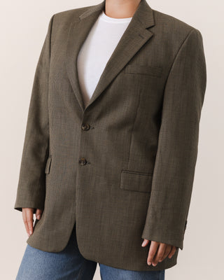 Wool Micro-plaid Blazer