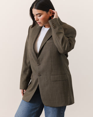 Wool Micro-plaid Blazer