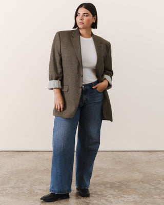 Wool Micro-plaid Blazer