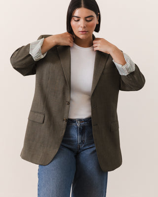 Wool Micro-plaid Blazer