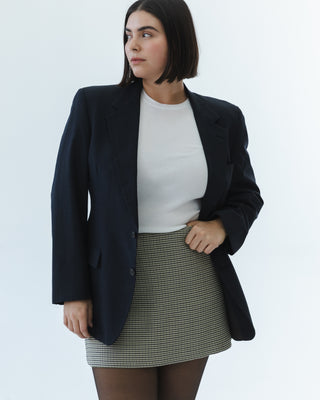 Plaid Blazer in Almost Black