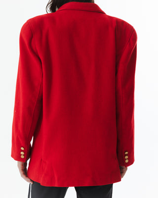 Vintage Red Boiled Wool Blazer