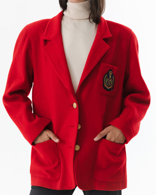 Vintage Red Boiled Wool Blazer