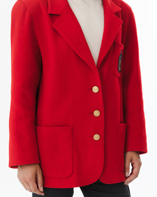 Vintage Red Boiled Wool Blazer