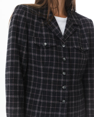 Vintage Plaid Fitted Blazer