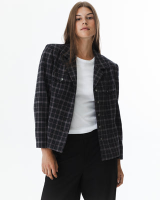 Vintage Plaid Fitted Blazer