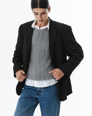 Vintage Pinstripe Blazer Brown
