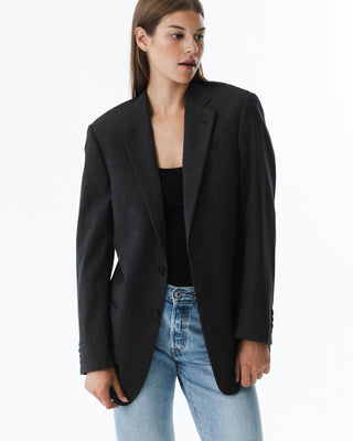Dark Gray Relaxed Style Blazer