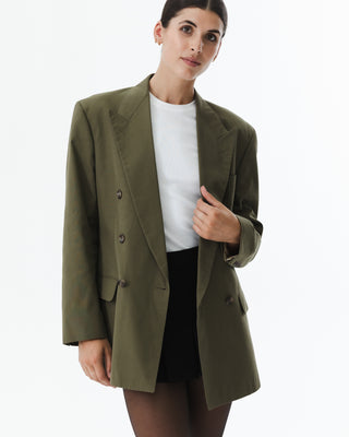 Vintage Double-Breasted Blazer Green